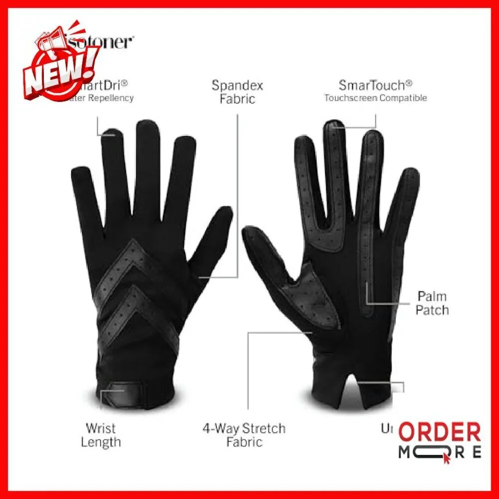 Water Repellent Touchscreen Shortie Gloves Spandex Cold Weather